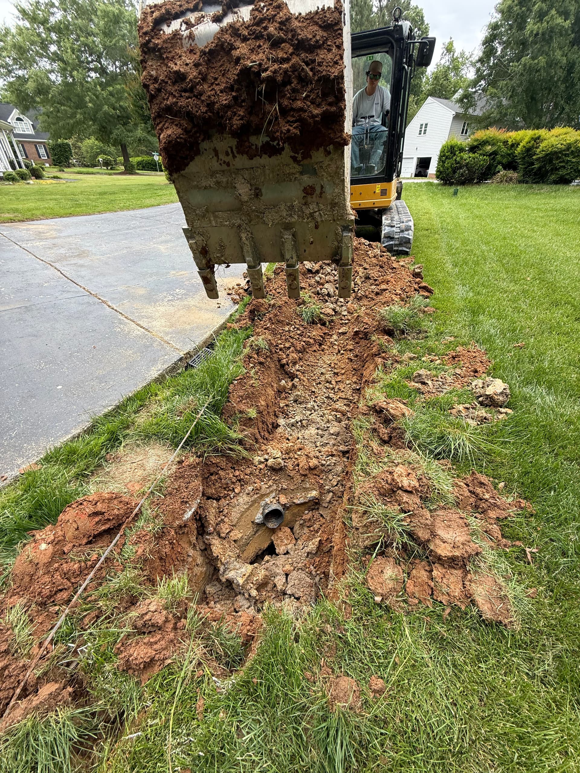 Failed Concrete Pipe Replaced With Proper Drainage Tile
